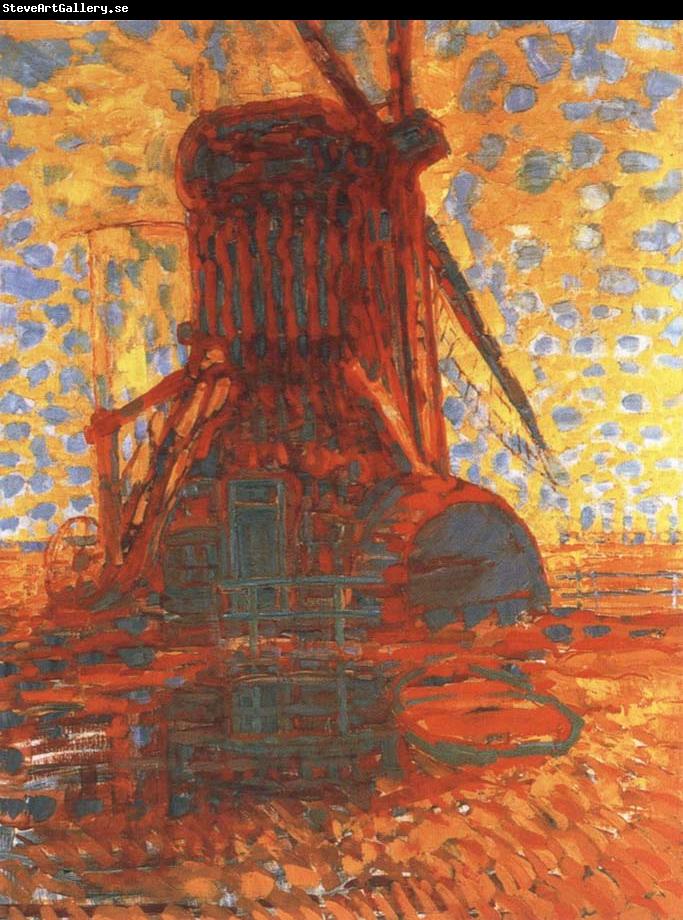 Piet Mondrian molen mill the winkel mill in sunlight,1908